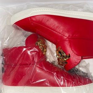 Red Versace sneakers gold medusa head excellent condition
